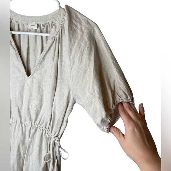 Aritzia Wilfred Decadence Organic Linen Tiered Midi Dress Size 2XS - Picture 8 of 13